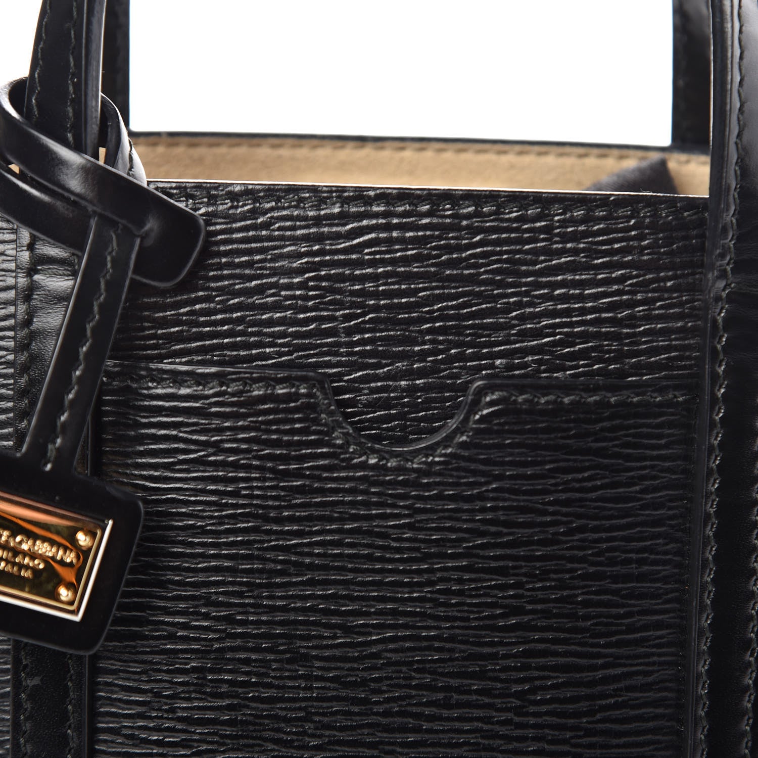 Dolce & Gabbana Textured Calfskin Mini Escape Shopper Tote Black 9 of 9