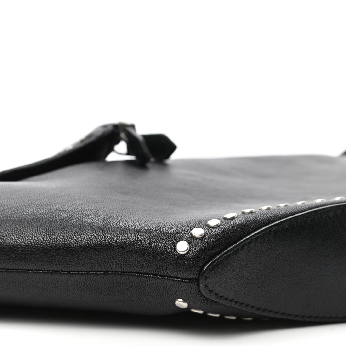 Calfskin Studded De Manta Clutch Black