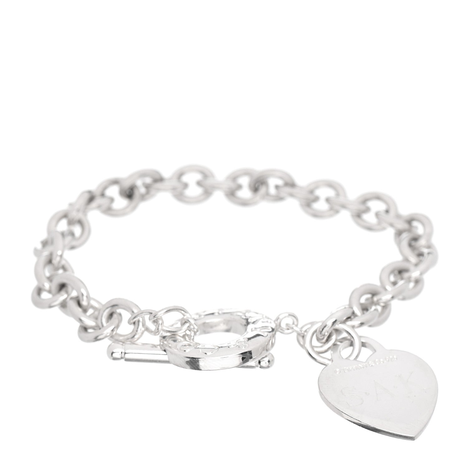 Tiffany Sterling Silver Heart Tag Toggle Bracelet 1 of 4