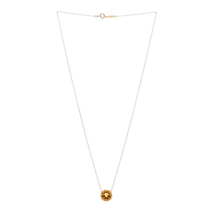 Tiffany 18K Yellow Gold Citrine Sparklers Round Pendant Necklace 2 of 4