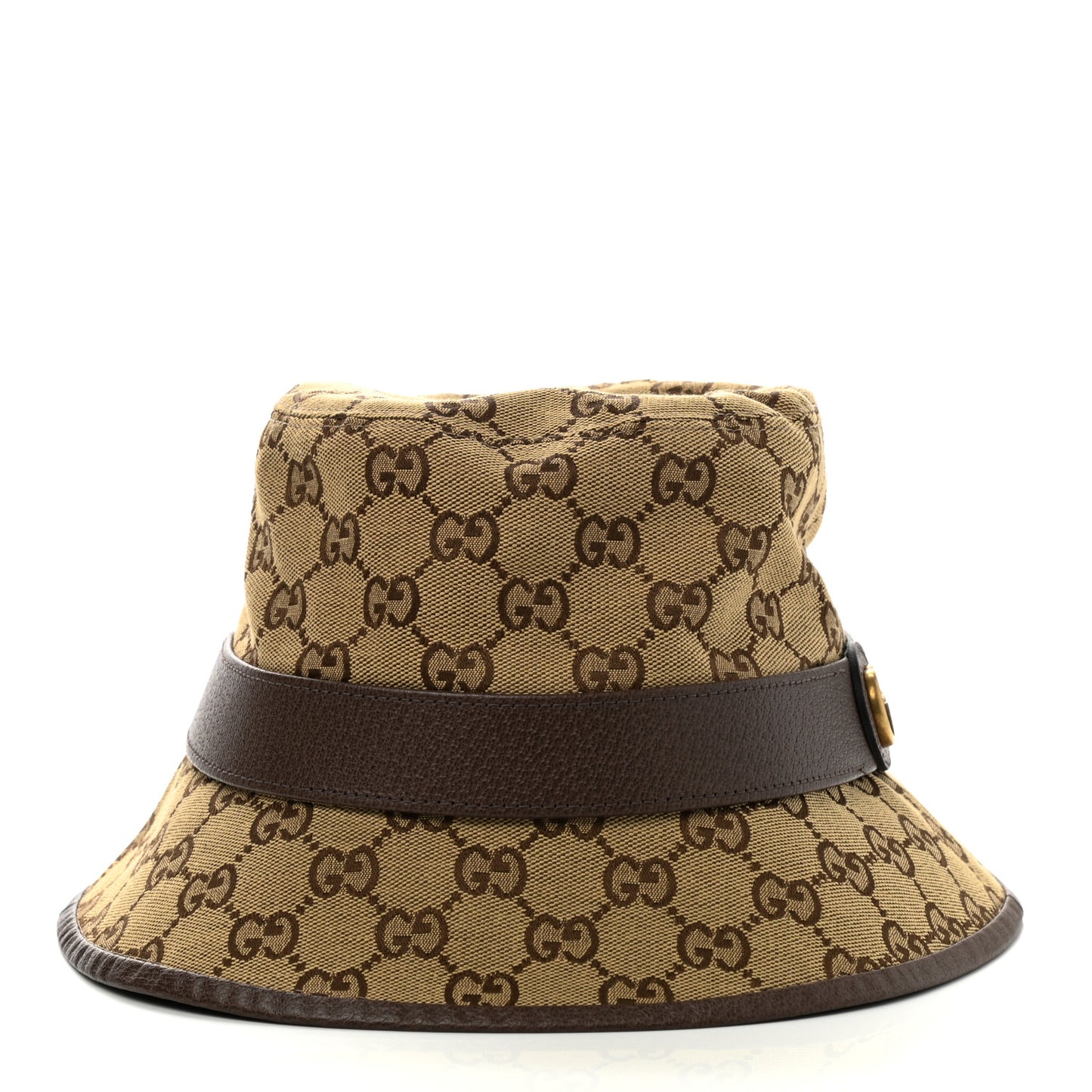 Monogram Textured Dollar Calfskin GG Jago Bucket Hat S Cacao Beige