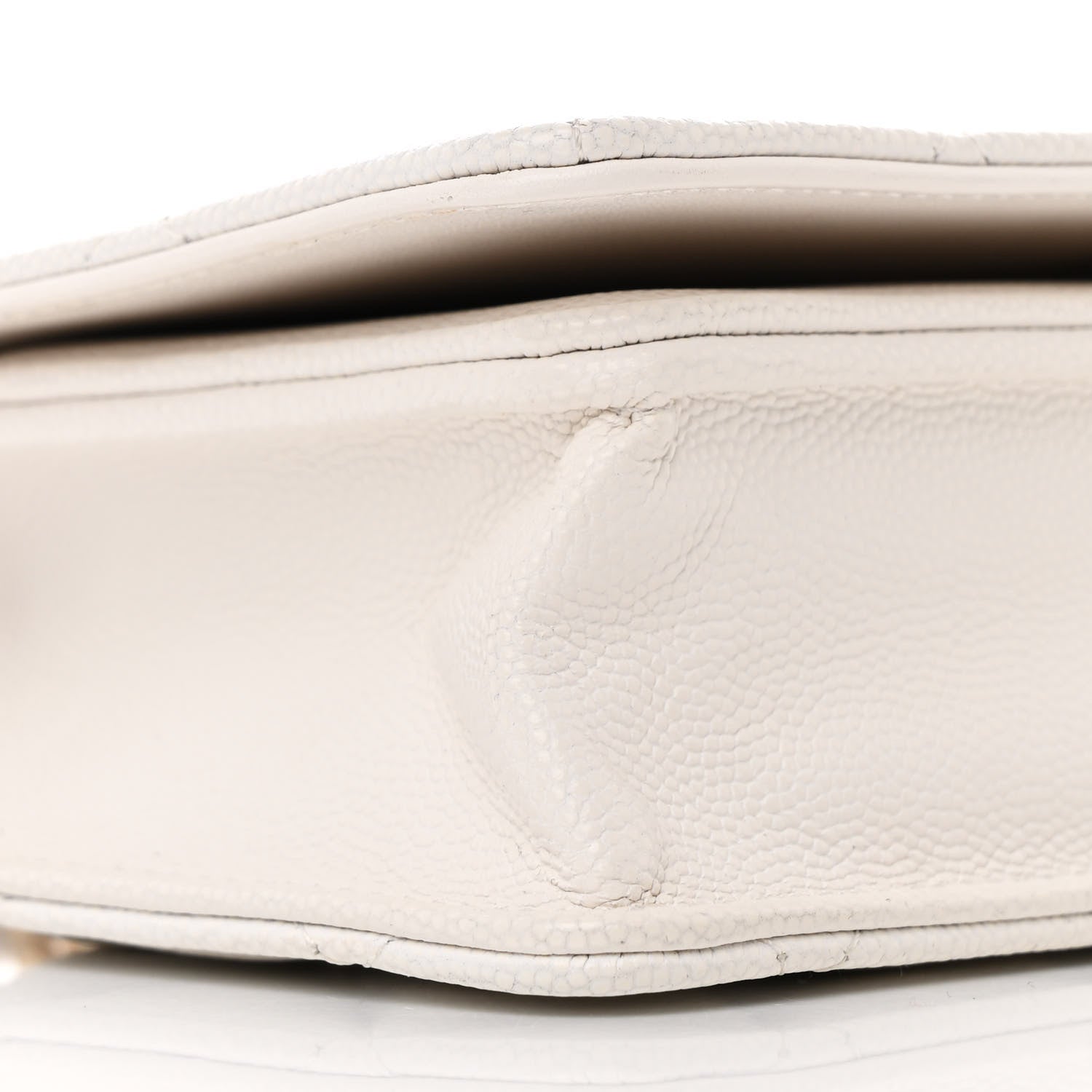 Chanel Caviar Quilted Camellia Clutch With Chain White 10 of 13