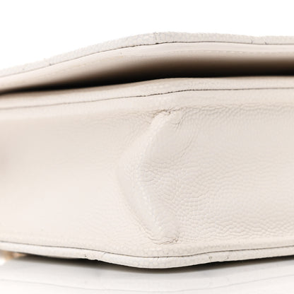 Chanel Caviar Quilted Camellia Clutch With Chain White 10 of 13