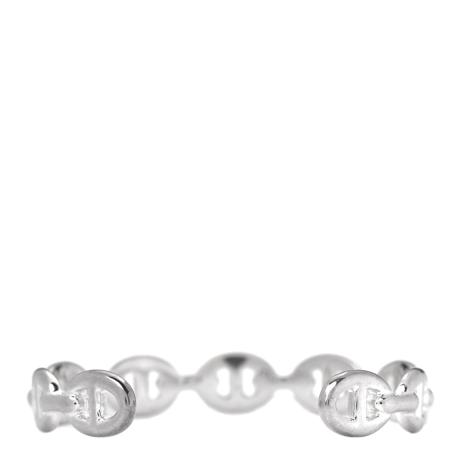 Hermes Sterling Silver MM Chaine d'Ancre Enchainee Cuff Bracelet SH 2 of 5