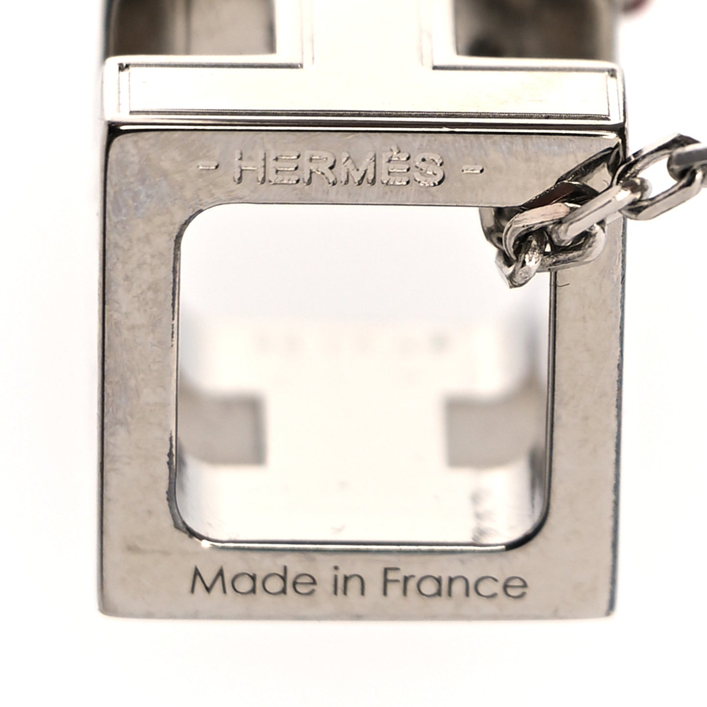 Lacquered Palladium Cage d'H Pendant Necklace Orange Fonce