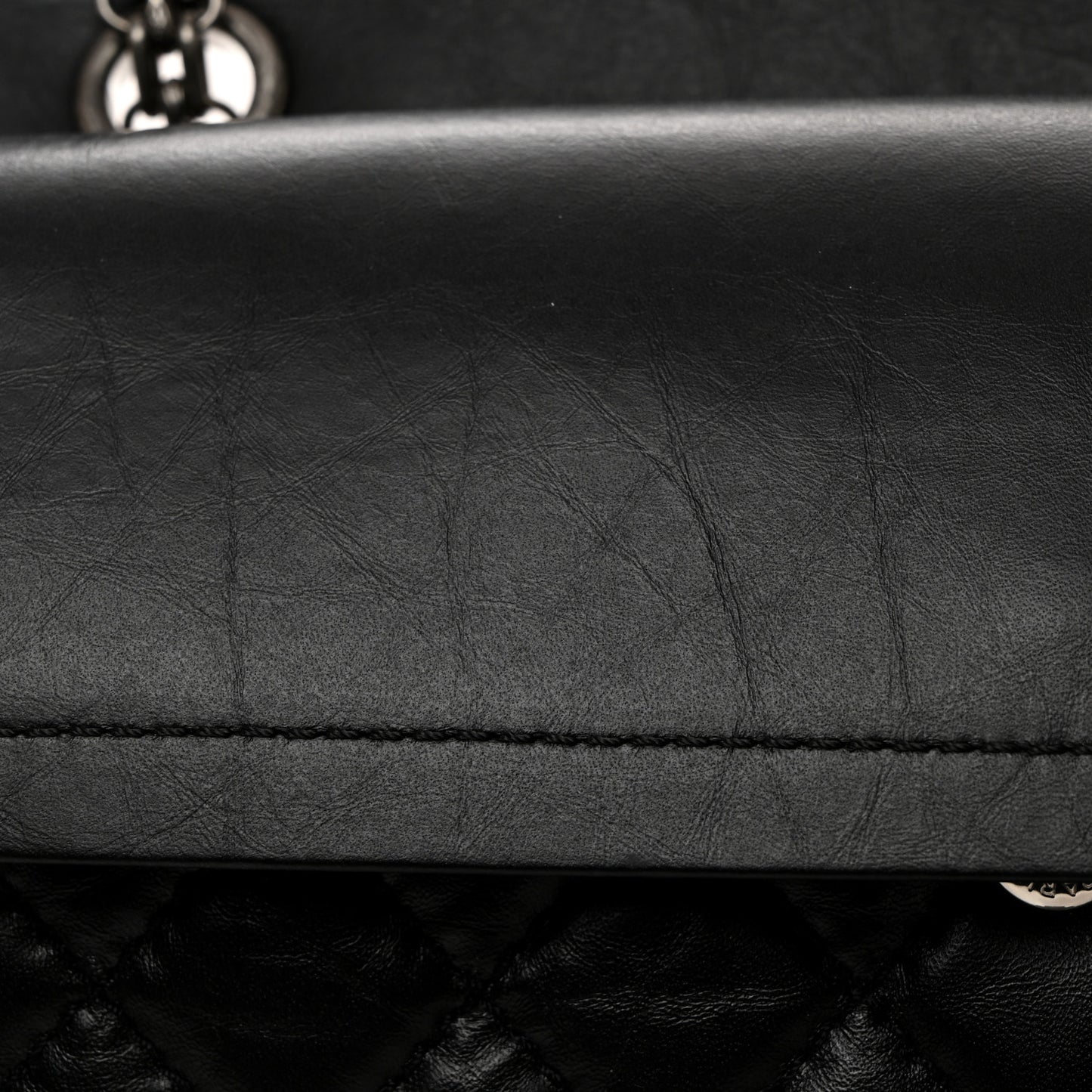 Aged Calfskin Quilted 2.55 Reissue 225 Flap Black