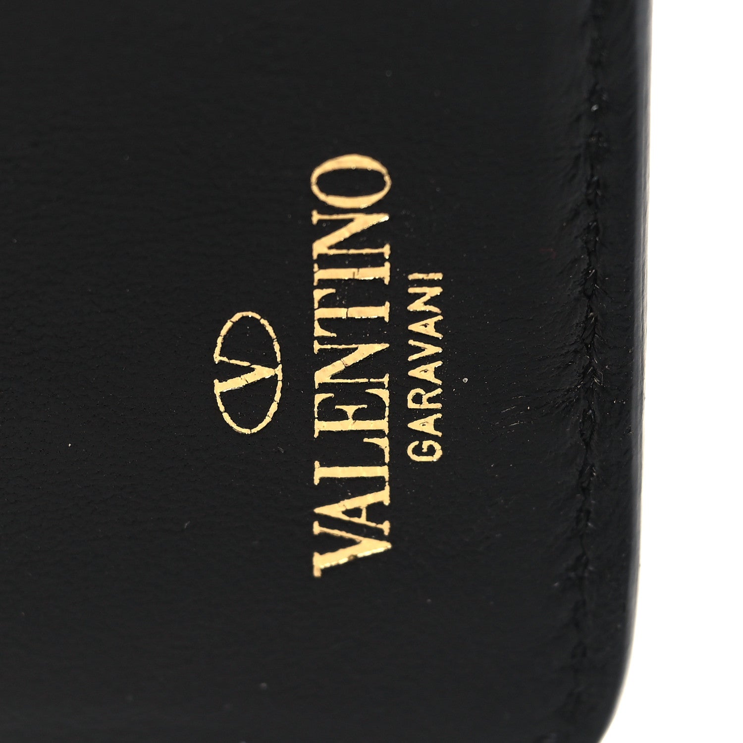 Valentino Garavani Nappa Rockstud Spike Zip Card Holder Black 6 of 6