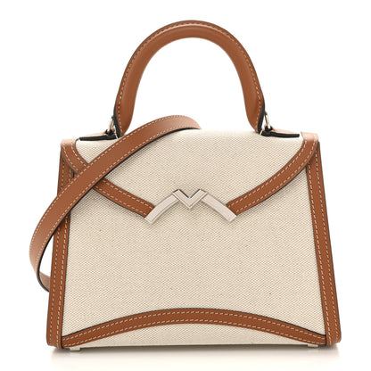 Moynat Cotton Canvas Linen Calfskin Gabrielle BB Brown 1 of 10