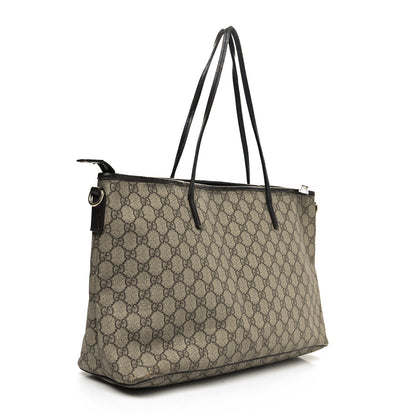 Gucci GG Supreme Monogram Medium Zippered Tote Dark Brown 3 of 15
