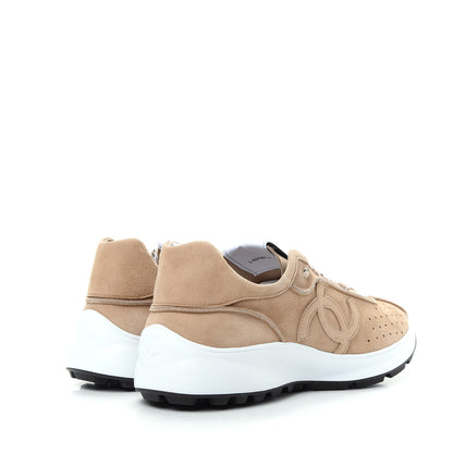 Chanel Suede Goatskin CC Sneakers 41 Dark Beige 4 of 9