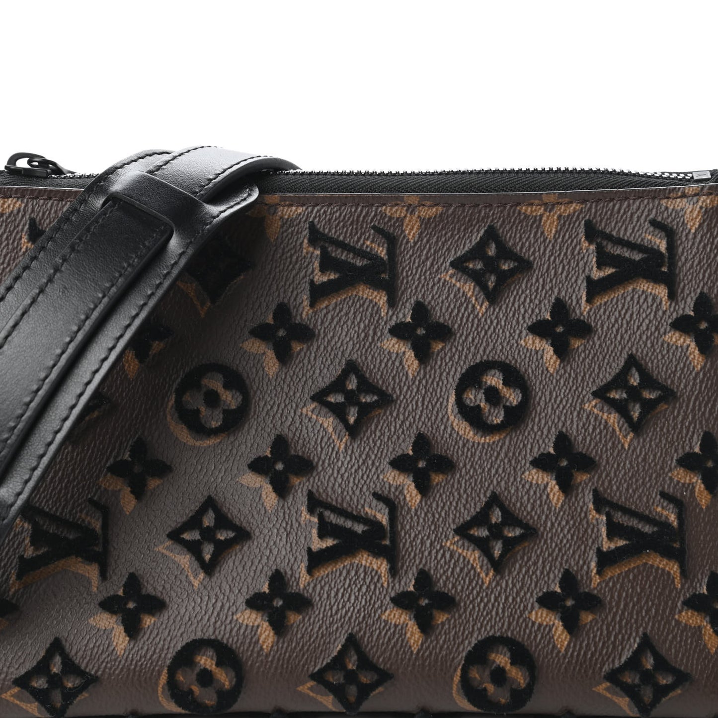 Monogram Tuffetage Triangle Messenger Black
