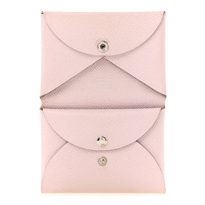 Hermes Epsom Calvi Duo Card Case Mauve Pale 5 of 11