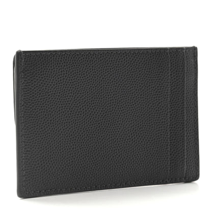 Saint Laurent Grain de Poudre Uptown Card Holder Storm 3 of 6