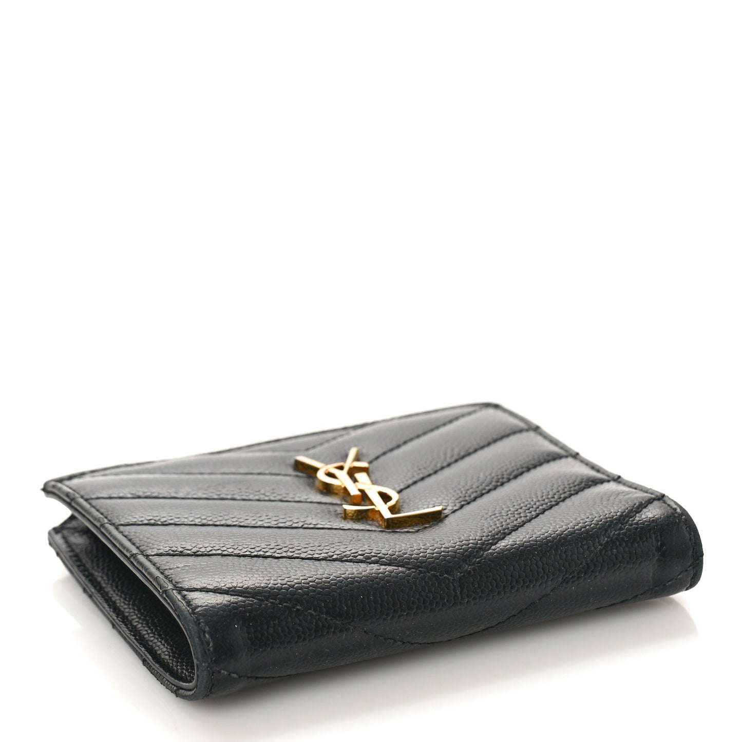 Grain De Poudre Matelasse Chevron Monogram Zipped Card Case Black
