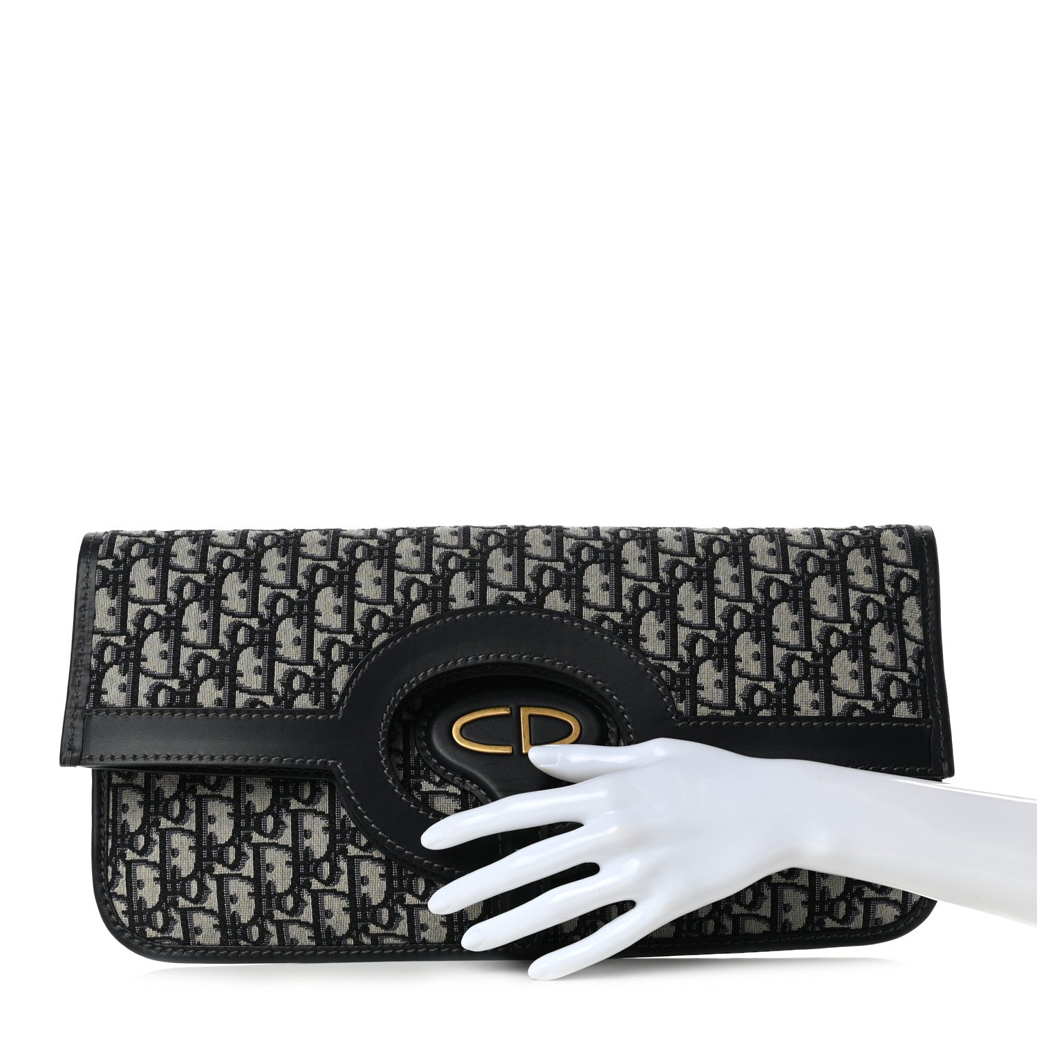 Christian Dior Oblique Fold Over Clutch Blue 3 of 9