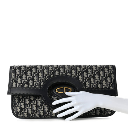 Christian Dior Oblique Fold Over Clutch Blue 3 of 9