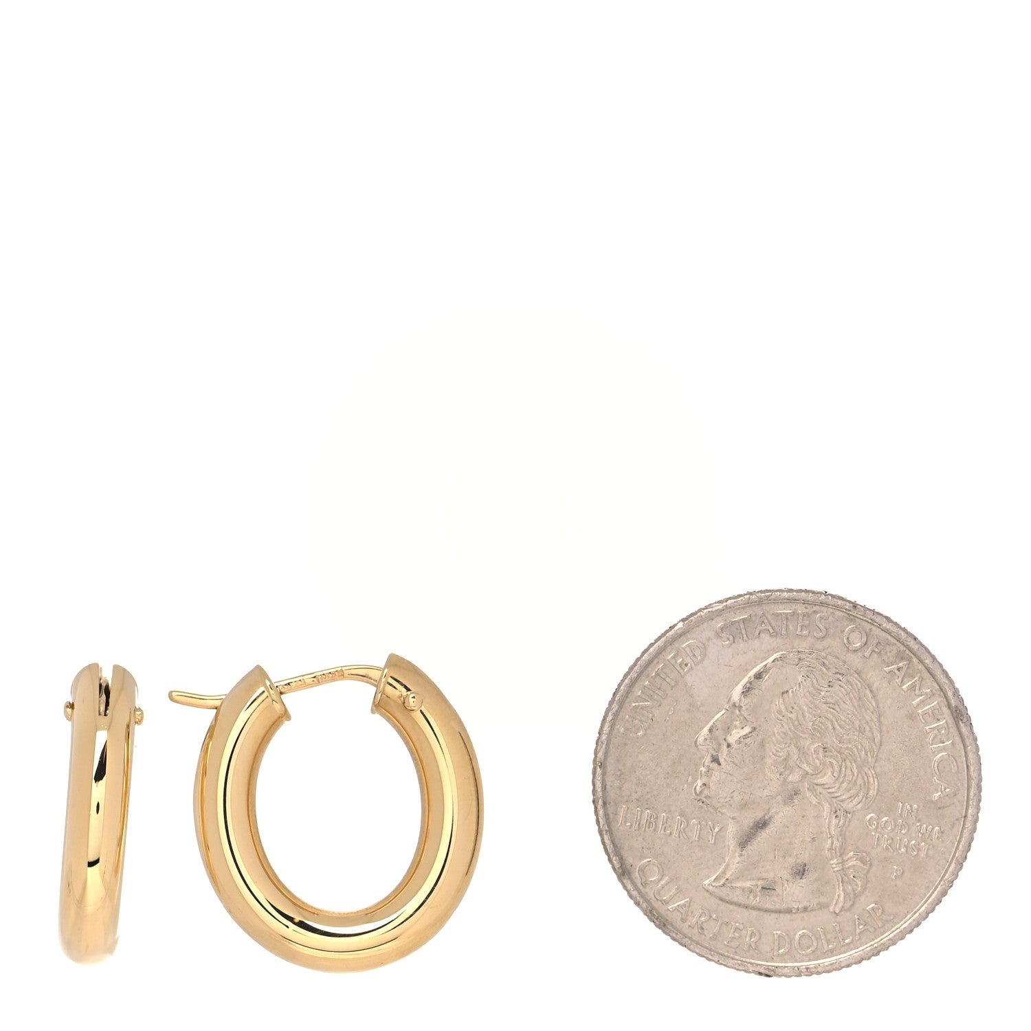 Roberto Coin 18K Yellow Gold Classics Oval Hoop Earrings 2 of 4