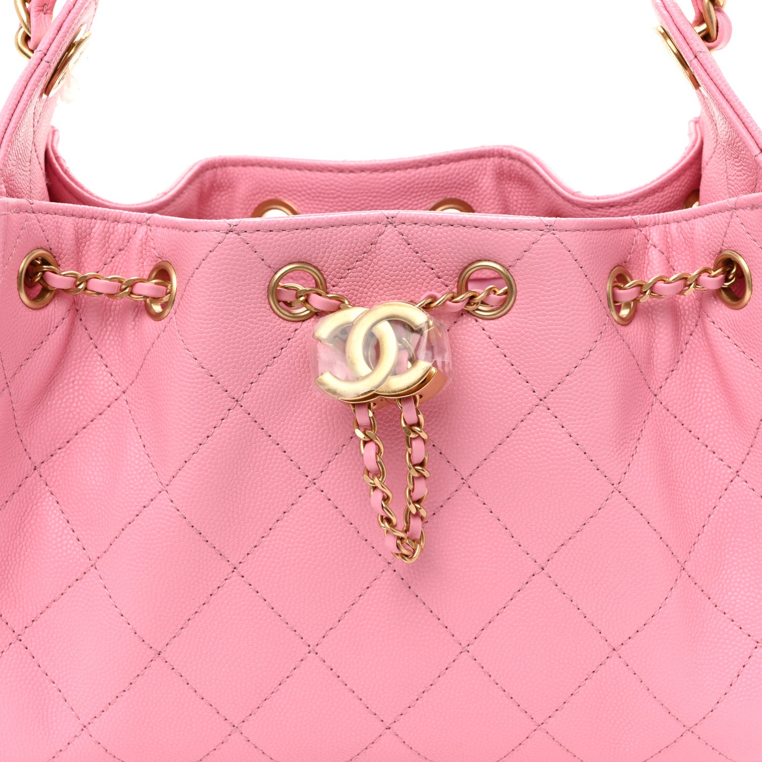 Chanel Caviar Quilted Mini Chanel 25 Handbag Pink 7 of 10
