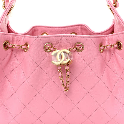 Chanel Caviar Quilted Mini Chanel 25 Handbag Pink 7 of 10