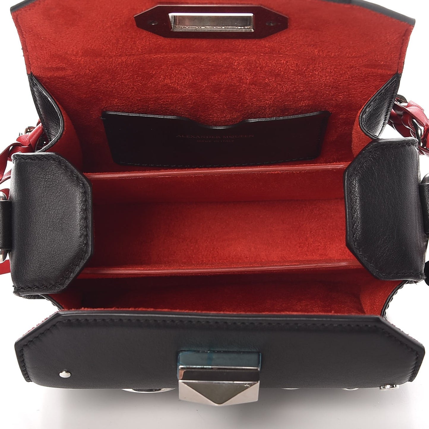 Calfskin Grommet Studded Box Shoulder Bag 19 Black