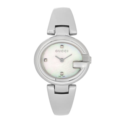 Gucci Stainless Steel Diamond Mother of Pearl 27mm Guccissima Quartz Watch 1 of 5