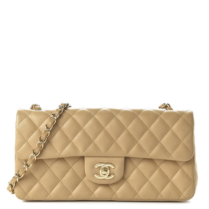 Chanel Lambskin Quilted East West Flap Beige 1 of 11