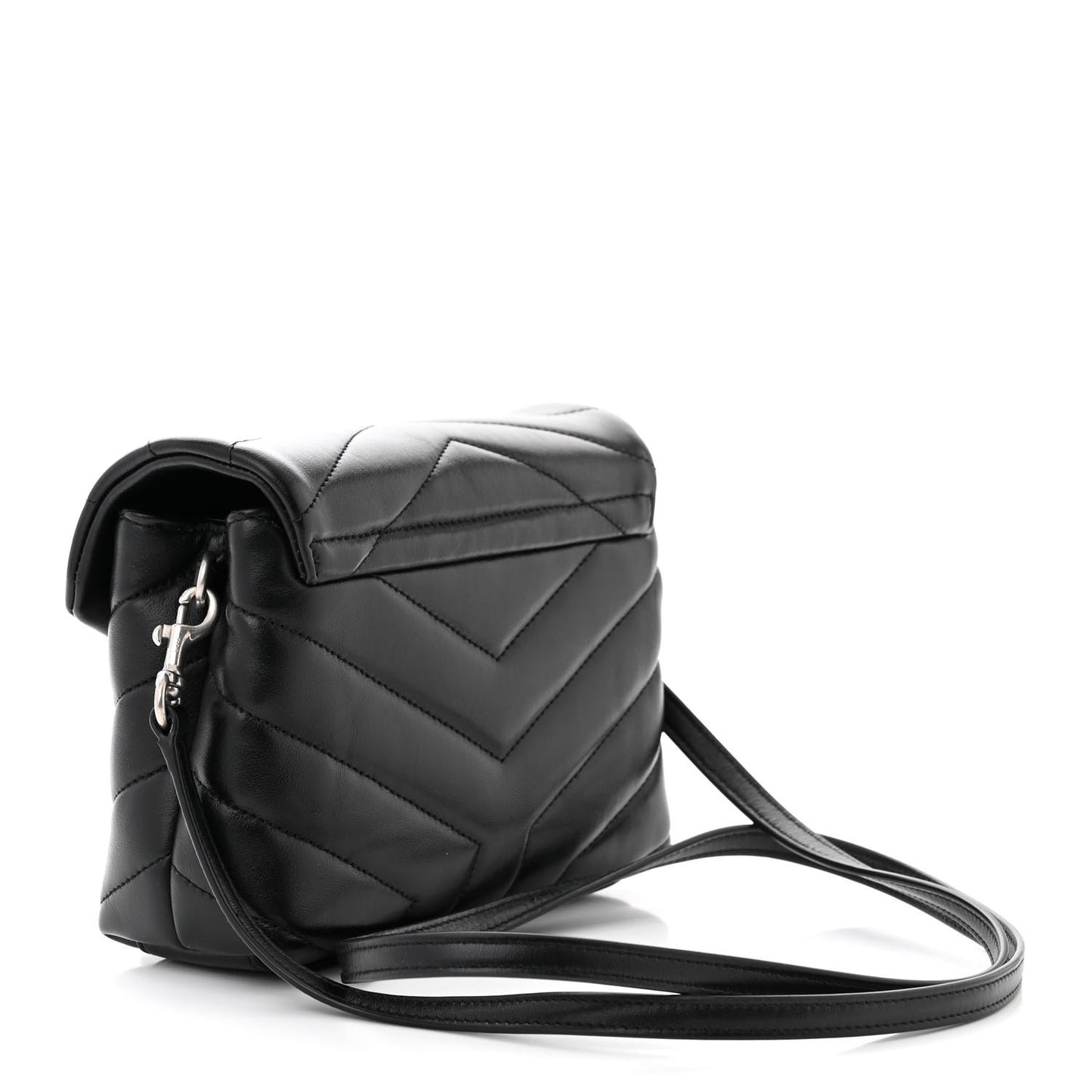 Calfskin Y Quilted Monogram Toy Loulou Crossbody Bag Black