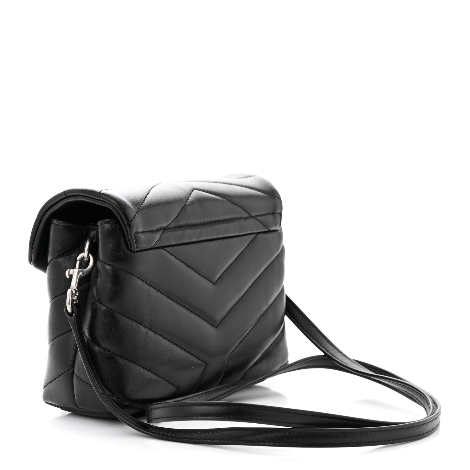 Saint Laurent Calfskin Y Quilted Monogram Toy Loulou Crossbody Bag Black 3 of 11