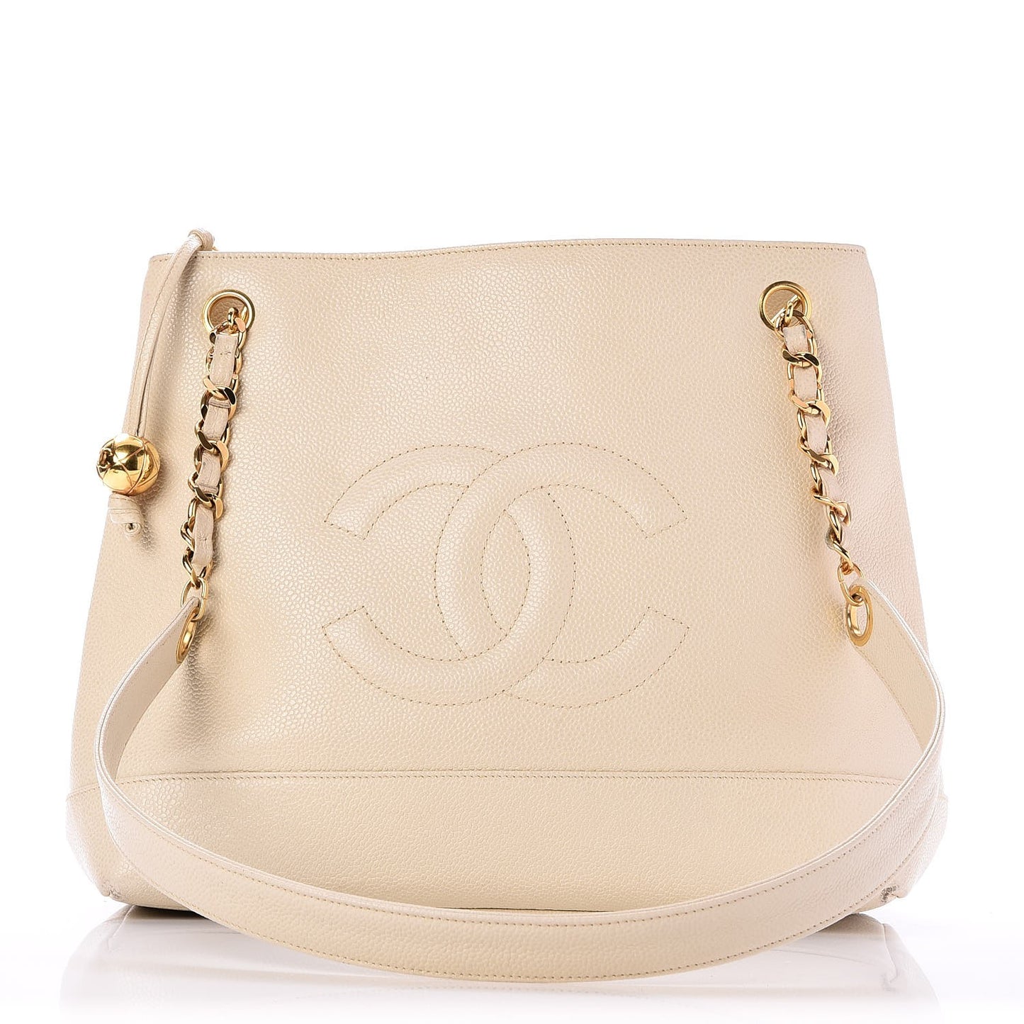 Caviar CC Shoulder Bag Beige