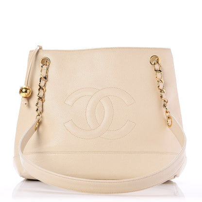 Chanel Caviar CC Shoulder Bag Beige 1 of 9