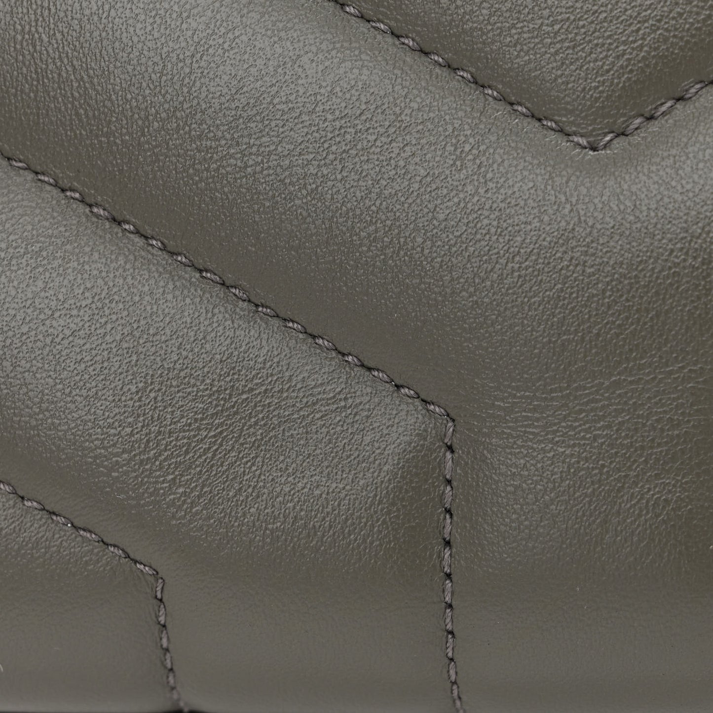 Calfskin Y Quilted Monogram Toy Loulou Crossbody Bag Grey Kaki