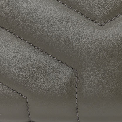 Saint Laurent Calfskin Y Quilted Monogram Toy Loulou Crossbody Bag Grey Kaki 11 of 12