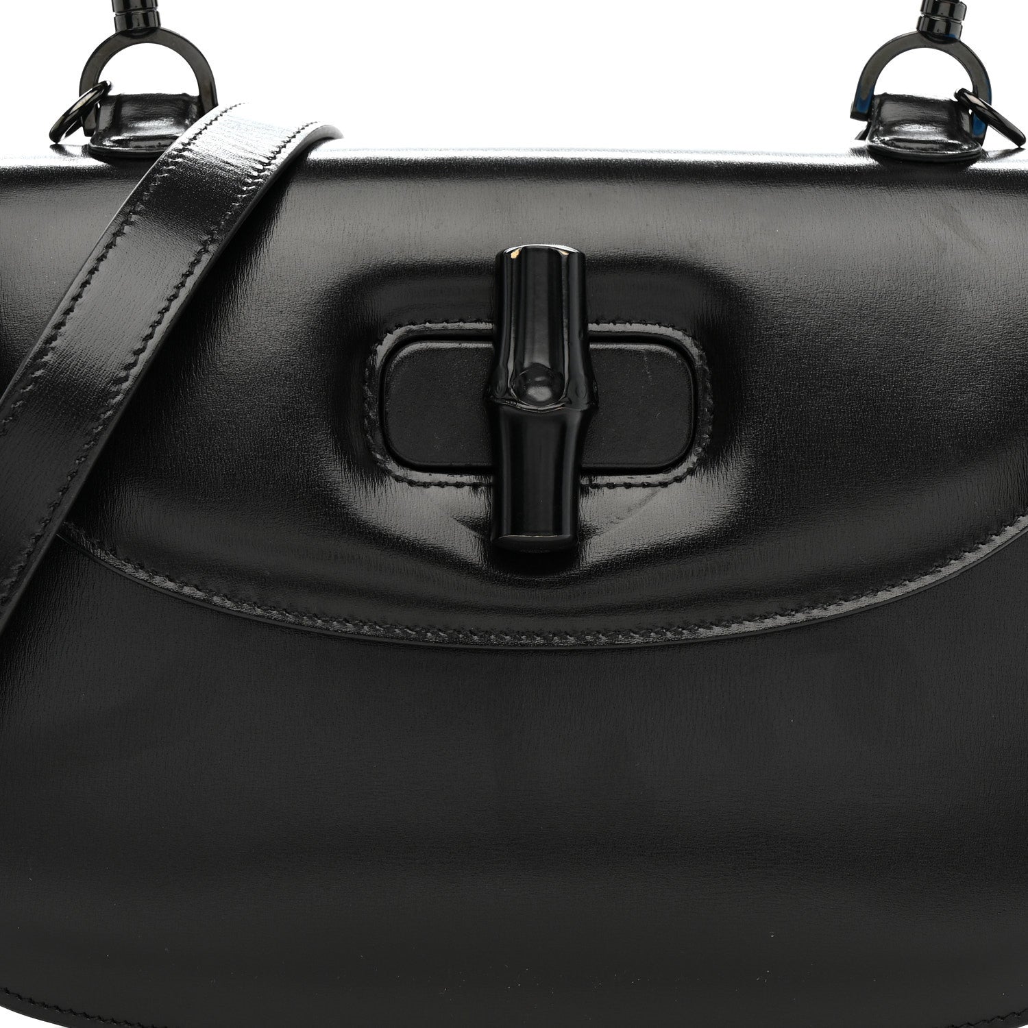 Gucci Boarded Dyana Lux Calfskin Web Monochrome Medium Bamboo 1947 Top Handle Bag Black 7 of 19