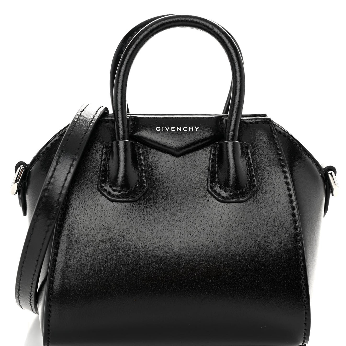 Shiny Lord Calfskin Micro Antigona Black