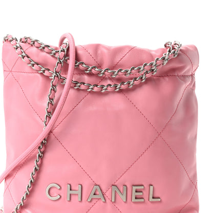 Chanel Shiny Calfskin Quilted Mini Chanel 22 Pink 8 of 10