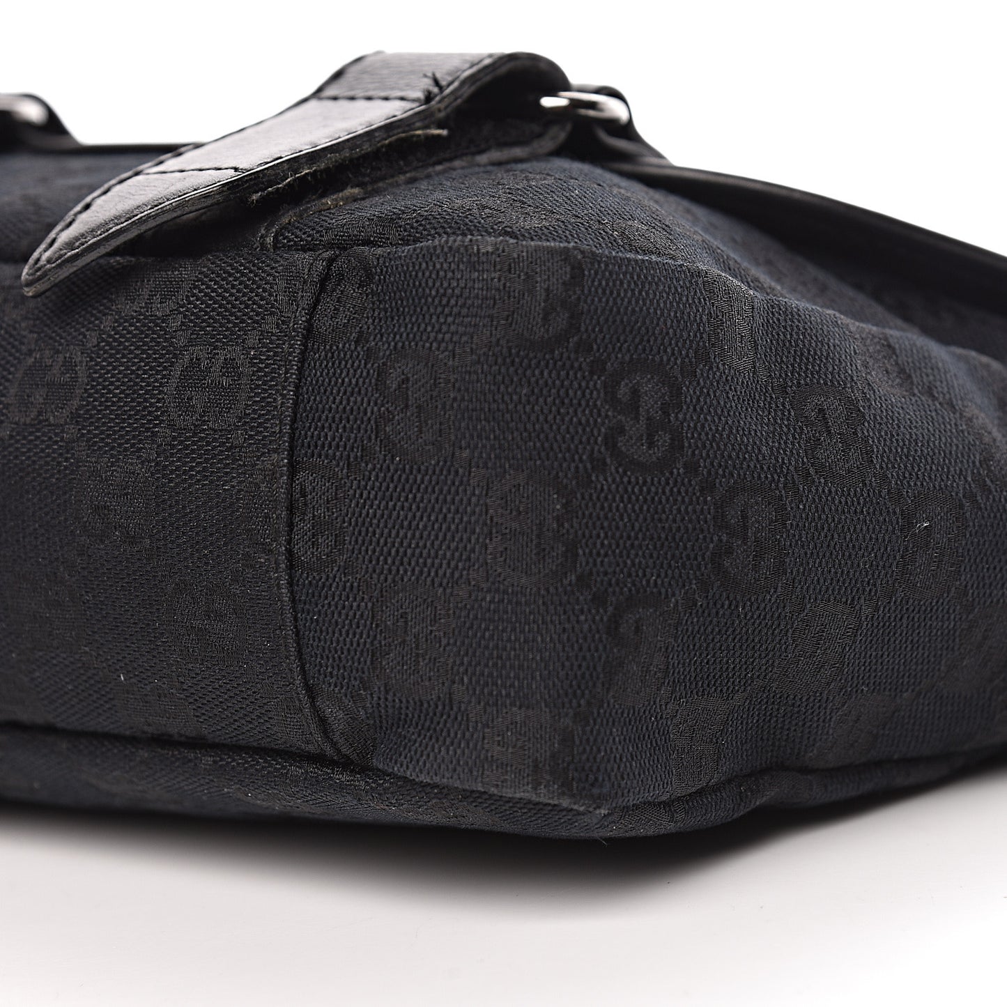 Monogram Small Double Buckle Flap Messenger Bag Black