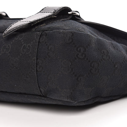 Gucci Monogram Small Double Buckle Flap Messenger Bag Black 12 of 19