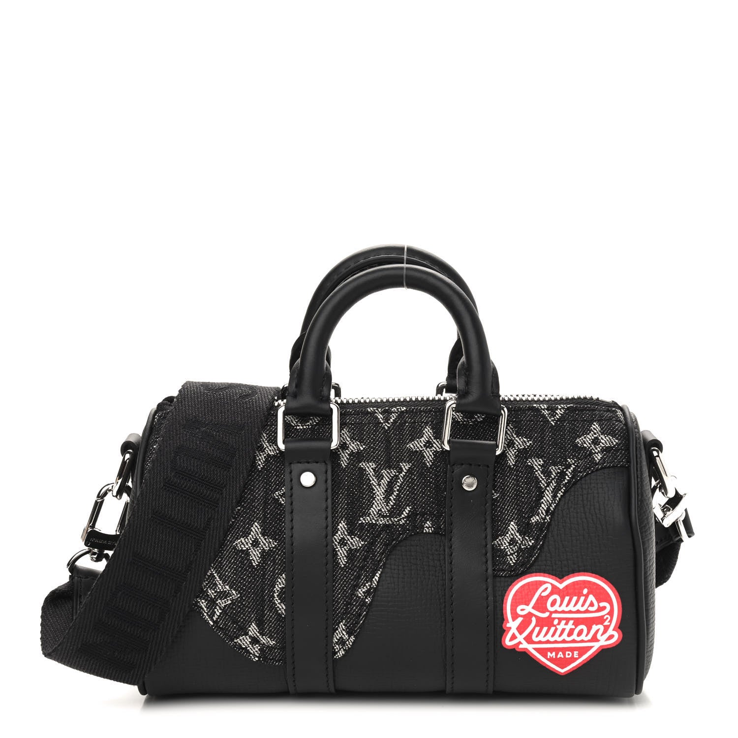 Louis Vuitton X NIGO Taurillon Monogram Denim Drip Keepall XS Black 1 of 8