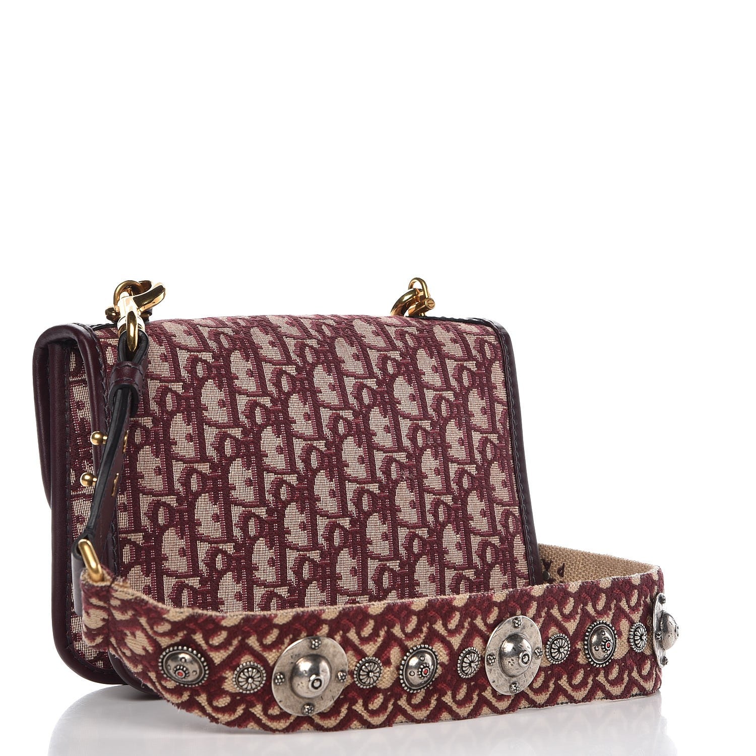 Christian Dior Oblique DiorAddict Flap Bag Burgundy 3 of 9