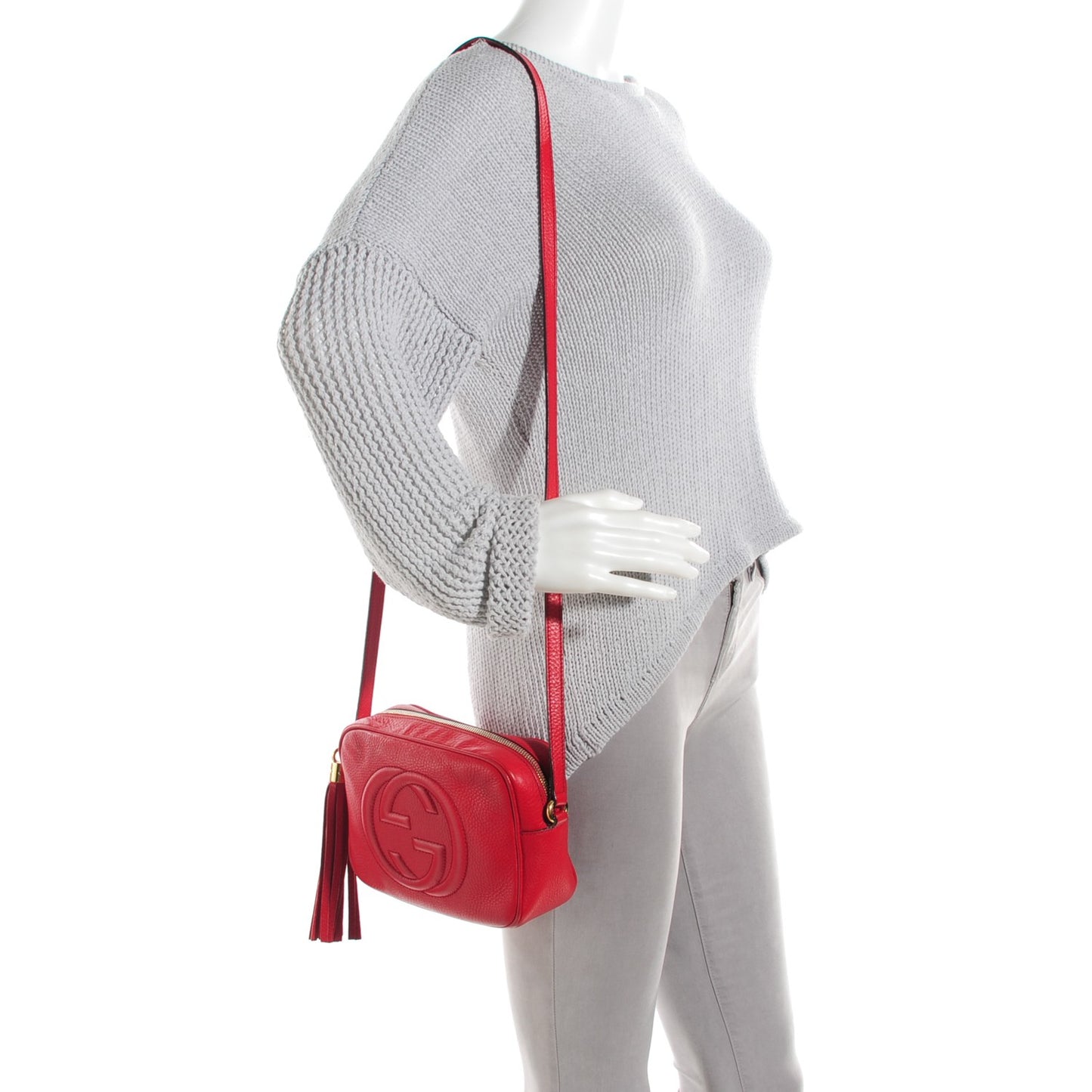 Pebbled Calfskin Small Soho Disco Bag Tabasco Red