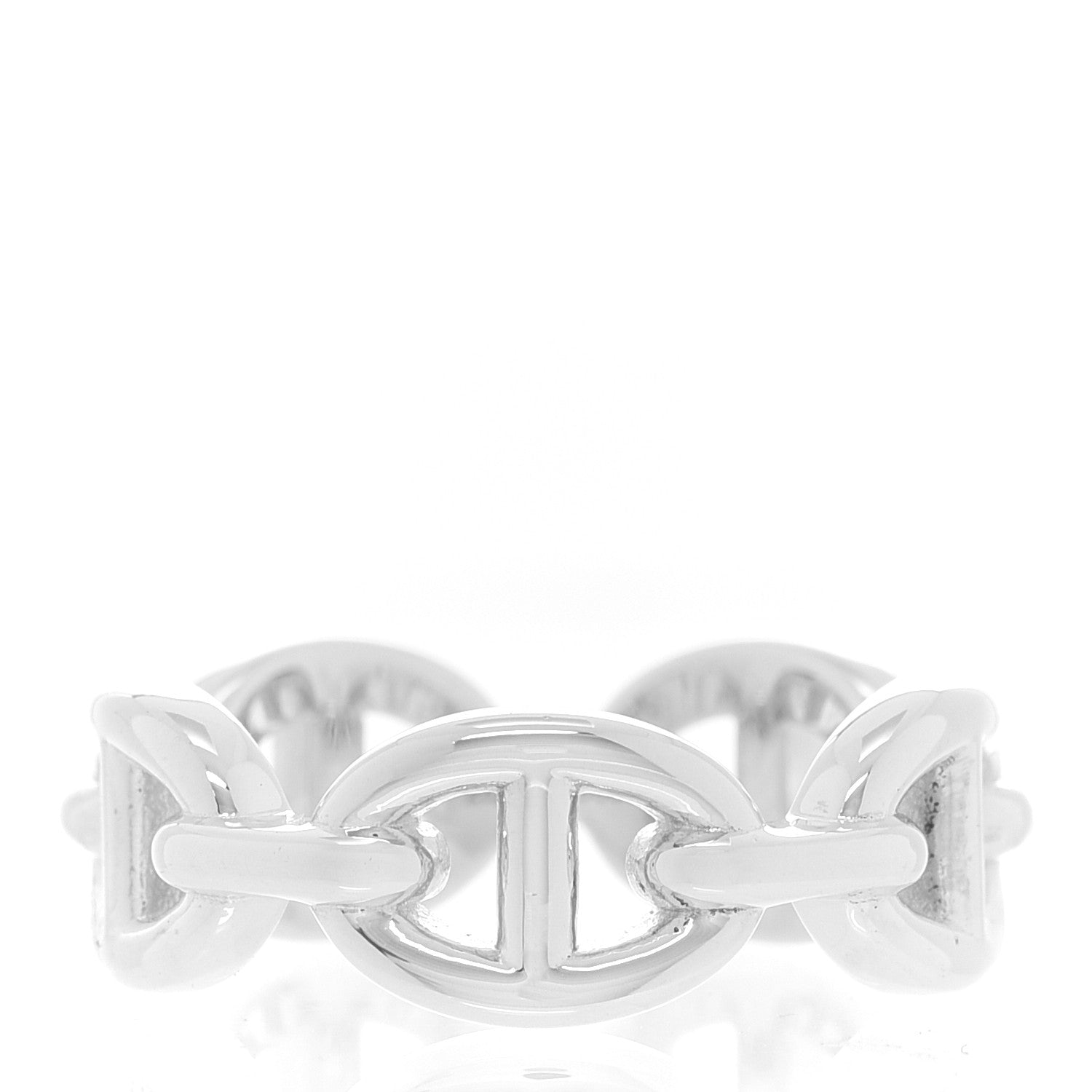 Hermes Sterling Silver PM Chaine d'Ancre Enchainee Band Ring 52 6 1 of 6