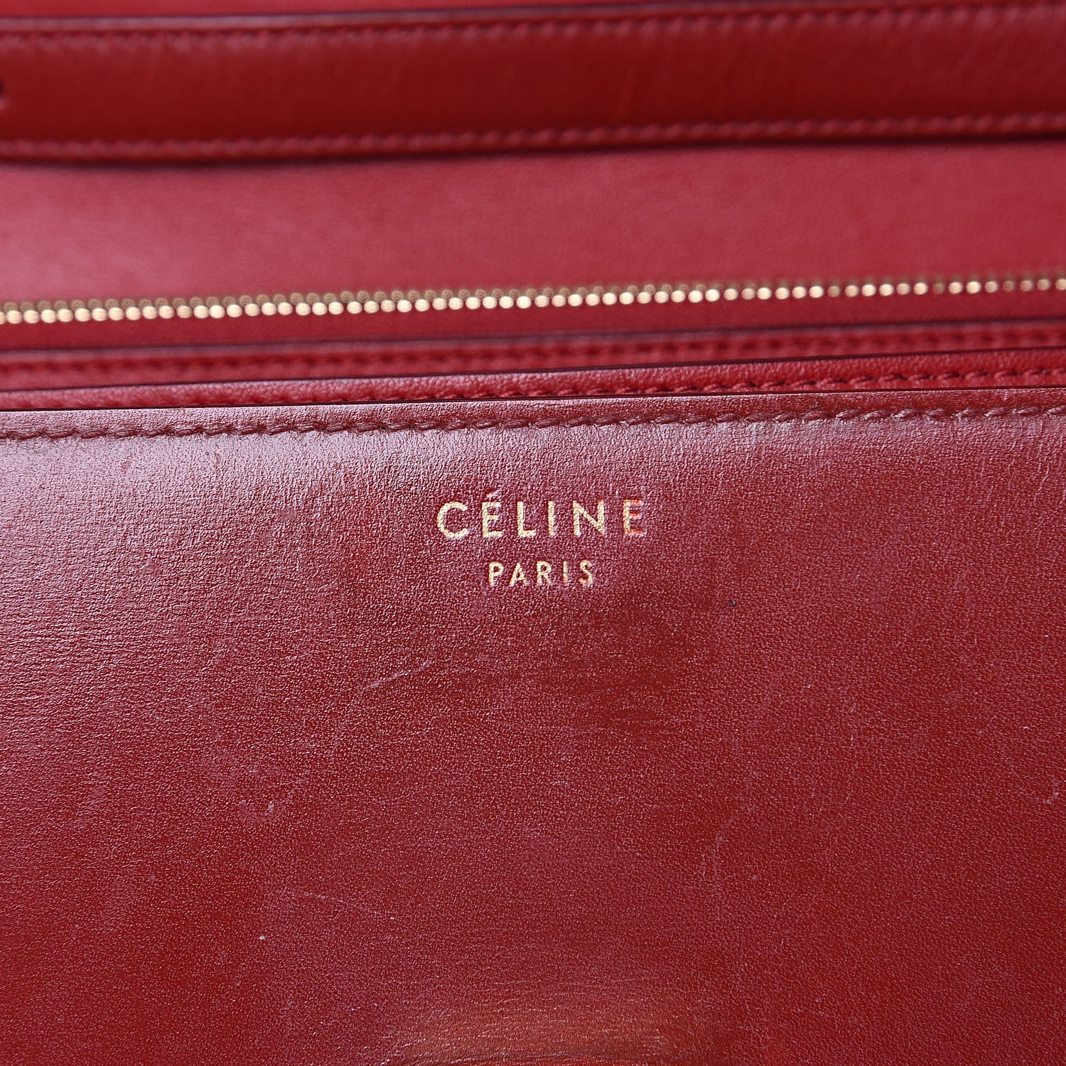 Celine Box Calfskin Medium Classic Box Flap Bag Red 6 of 17