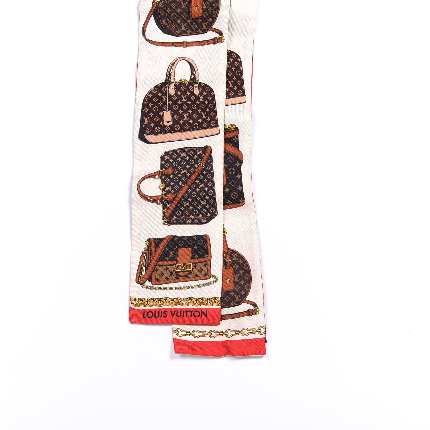 Louis Vuitton Silk Monogram Tribute To Bandeau Red 2 of 3