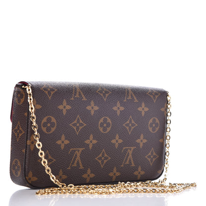 Louis Vuitton Monogram Pochette Felicie Chain Wallet Fuchsia 4 of 10