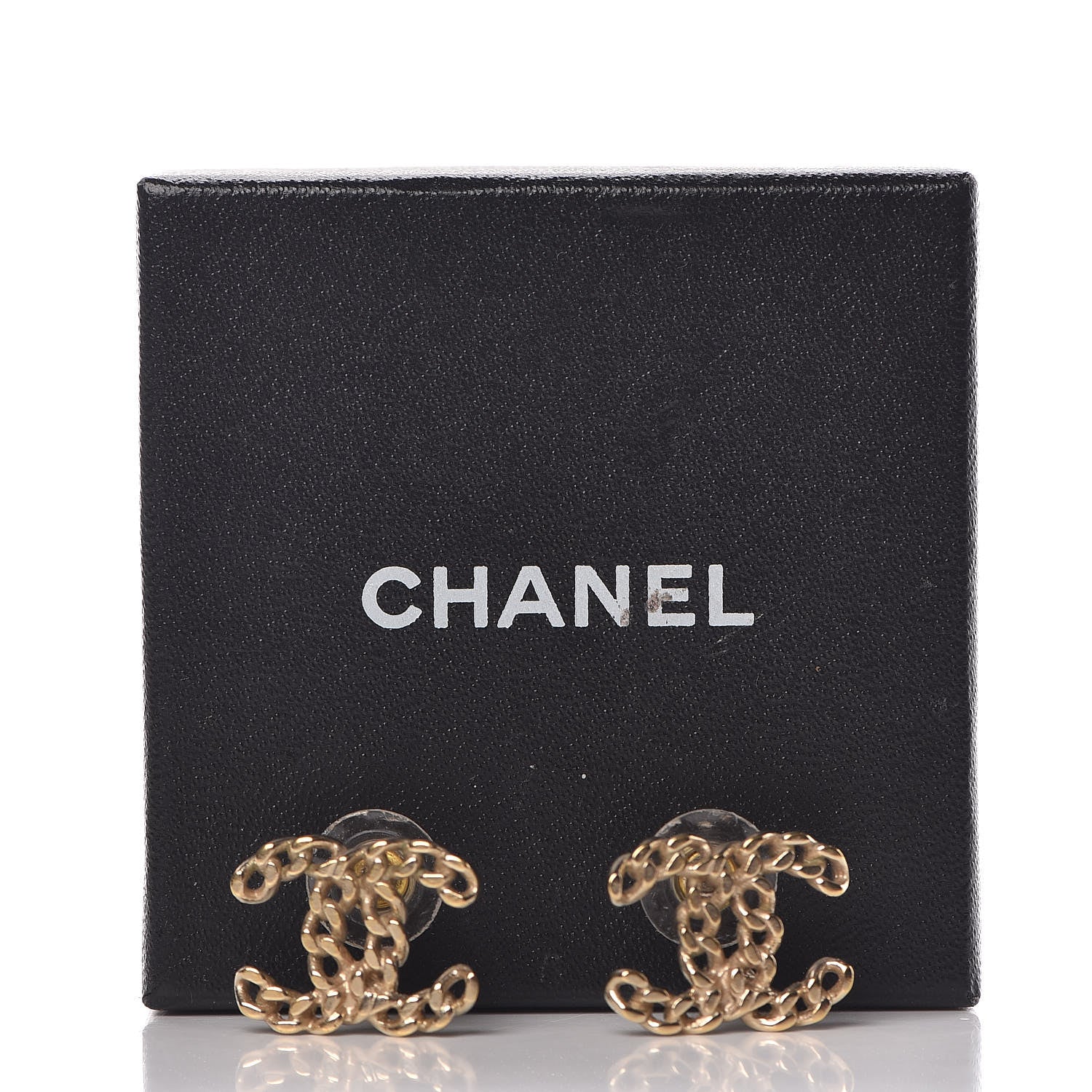 Chanel Metal Chain Link CC Earrings Gold 5 of 5