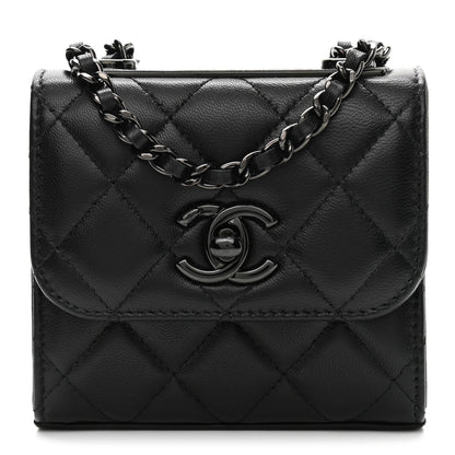 Chanel Lambskin Quilted Mini Trendy CC Chain Wallet So Black 1 of 12