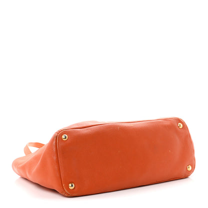 Prada Vitello Daino Side Pocket Tote Papaya 4 of 12