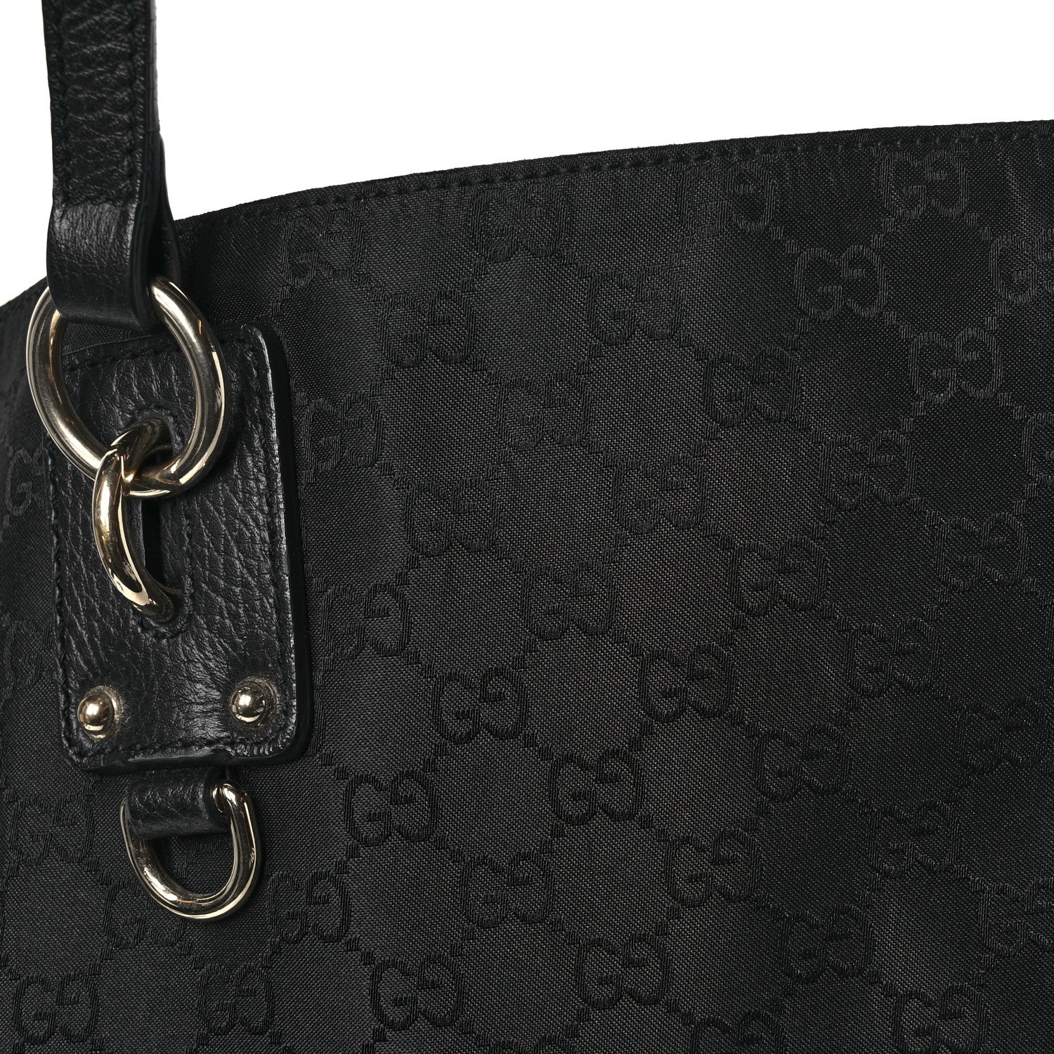 Gucci Nylon Monogram Medium Handle Vertical Tote Black 8 of 15