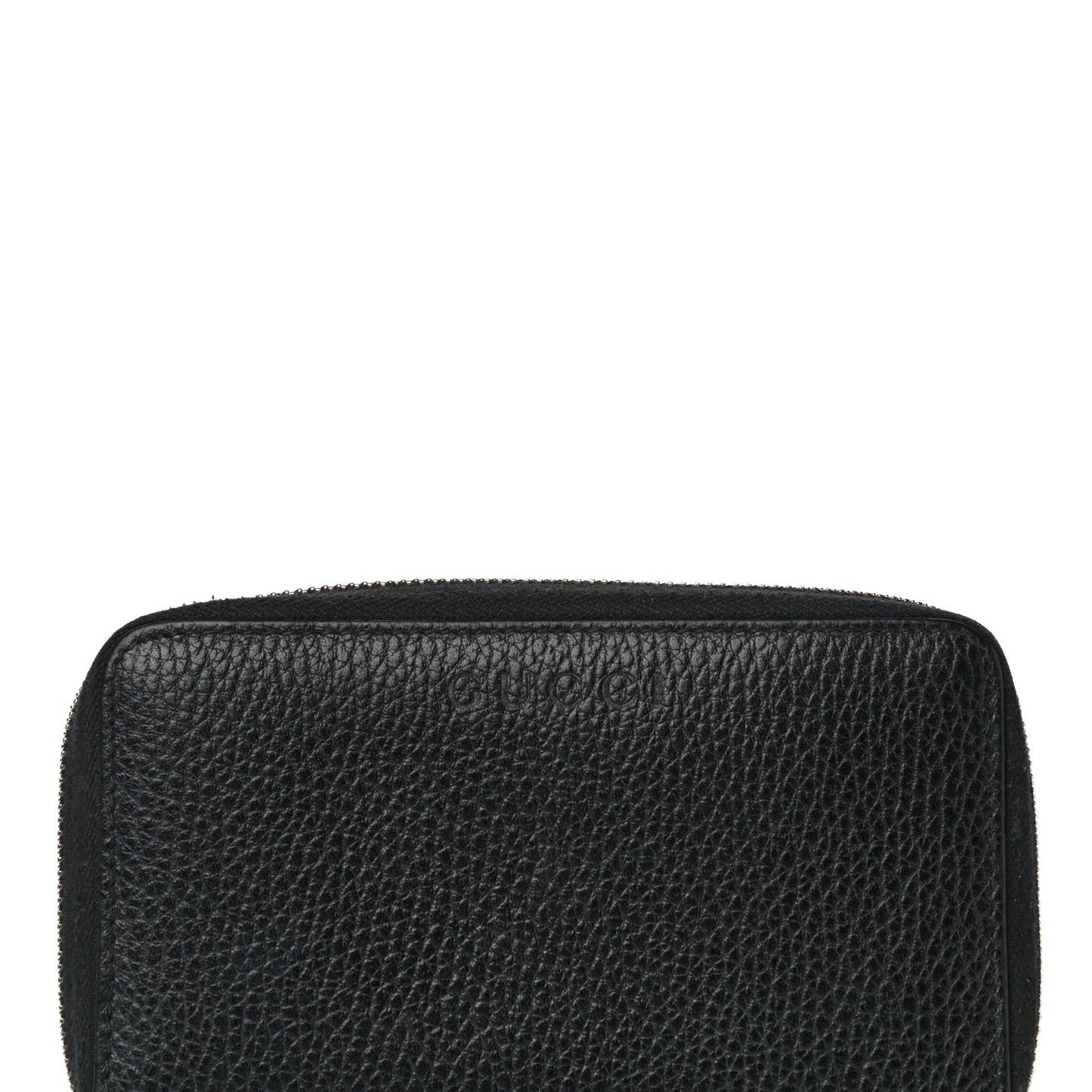 Pebbled Calfskin Zip Around Wallet Black