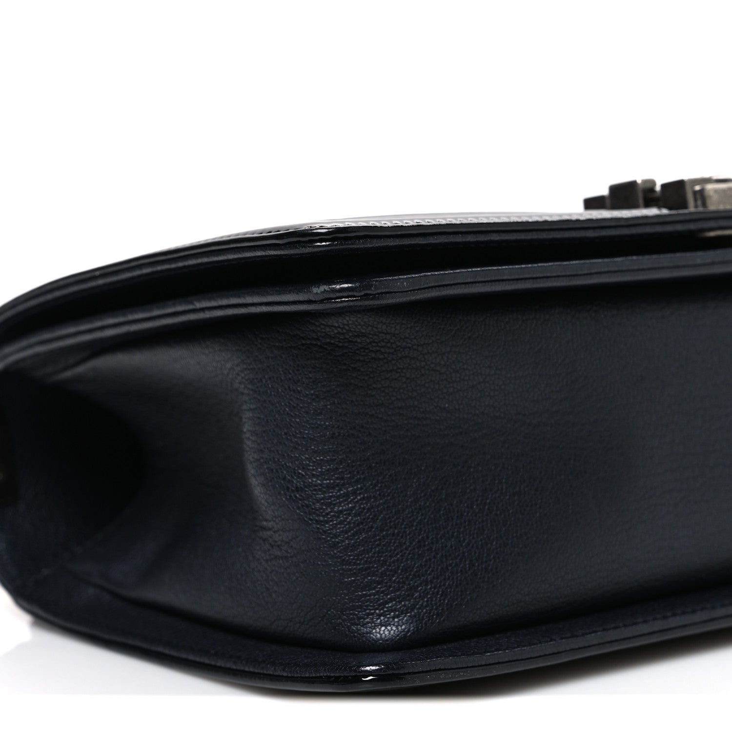 Chanel Goatskin Quilted Patent Medium Duo Boy Flap Black 9 of 10